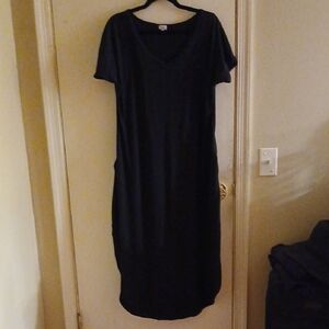Match Black V-Neck Maxi Dress